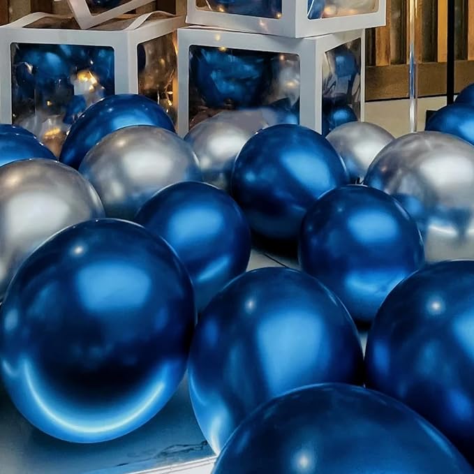 Voircoloria 66pcs Metallic Blue Latex Party Balloons, 12inch | - Image 5