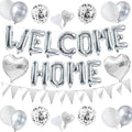 TONIFUL 16 Inch Silver Welcome Home Foil Letter Balloon Banner Decor Kit | by TONIFUL
