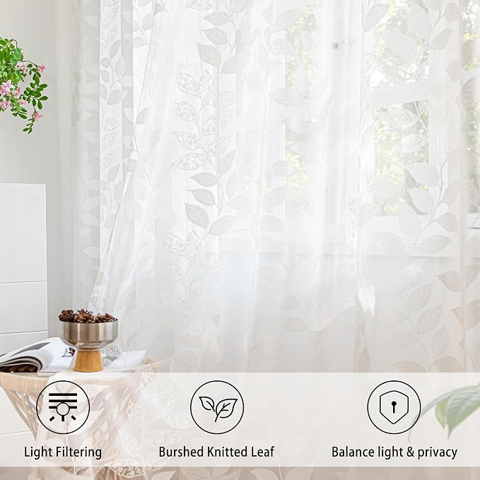 Treatmentex Lace White Sheer Curtains - Image 9
