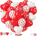 Valentines Day Balloons 60 Pack Red White Heart Shaped Balloons Set Romantic by HILAVO