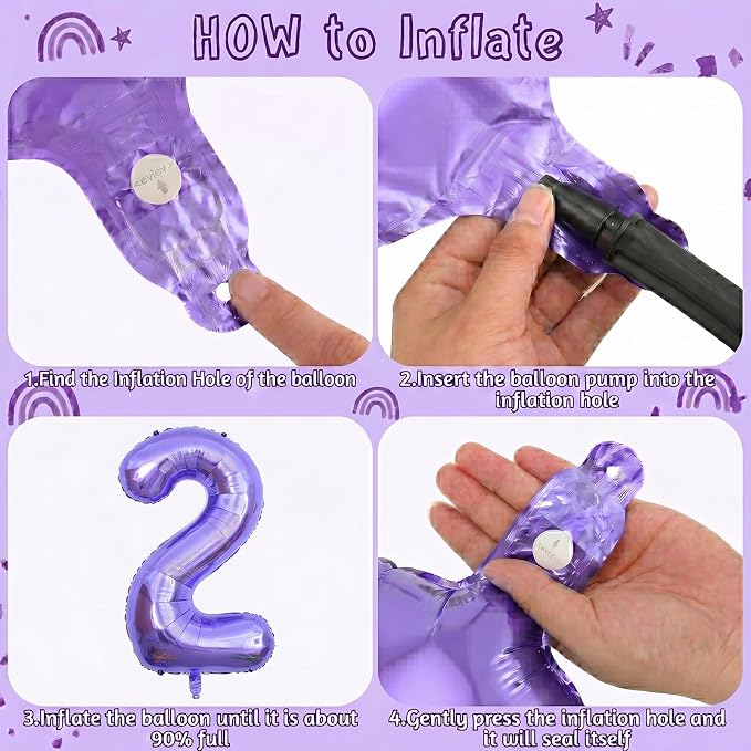 Purple Number 12 Balloon 40 Inch, Large Foil Number 12 Balloons - Image 5