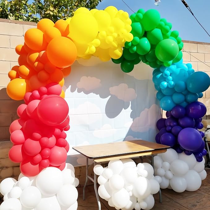 Voircoloria 98pcs Rainbow Balloons Garland Arch Kit, 18 12 10 5 Inch | - Image 8