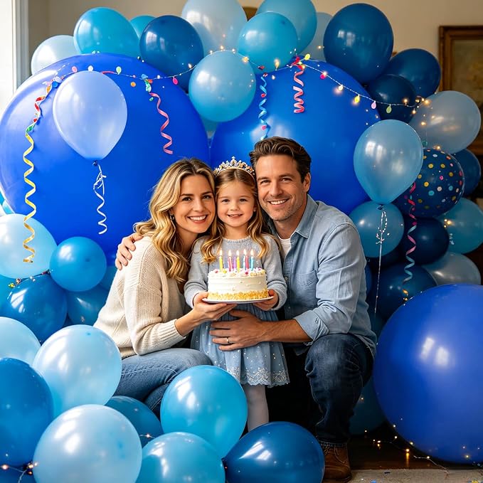 5Pcs Blue Big Balloons 36 Inch, Round Large Latex Party Balloons - Image 6