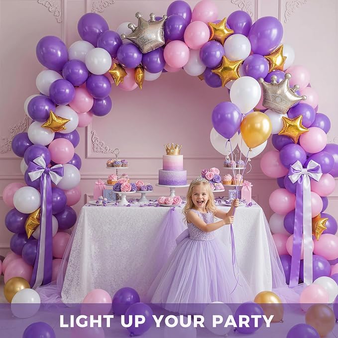 LovesTown 110PCS Purple Latex Balloons 12 Inch Dark Purple Helium Round Balloons - Image 3