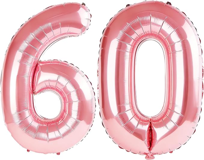 40 Inch Number 60 Balloons for 60th Birthday Party Decorations, 0-100 Jewelry by FOBELEC