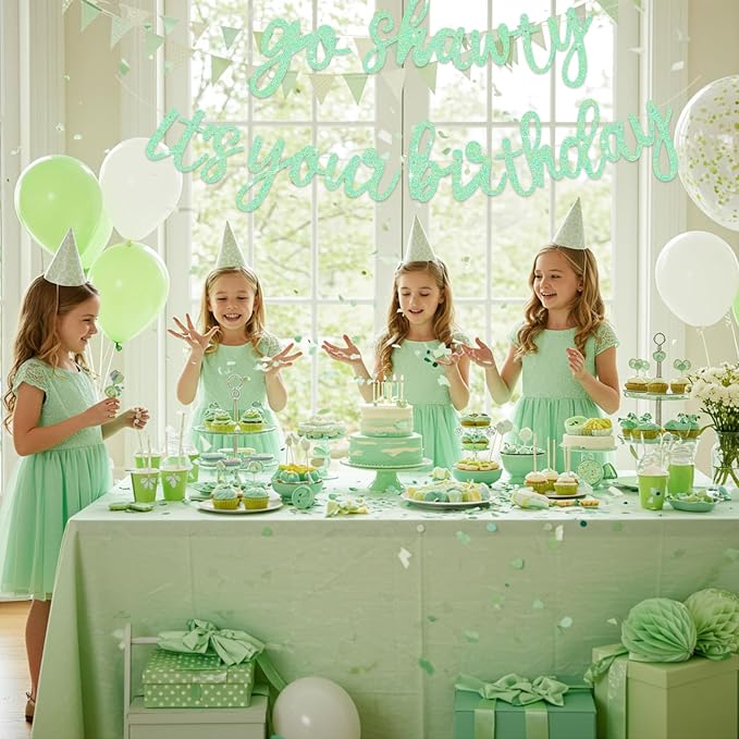 BEISHIDA Light Green Pre-Strung Go Shawty It's Your Birthday Banner Decor | - Image 4