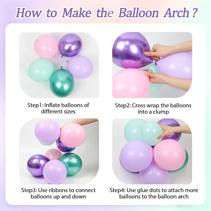 131pcs Mermaid Balloon Arch Kit - Image 3