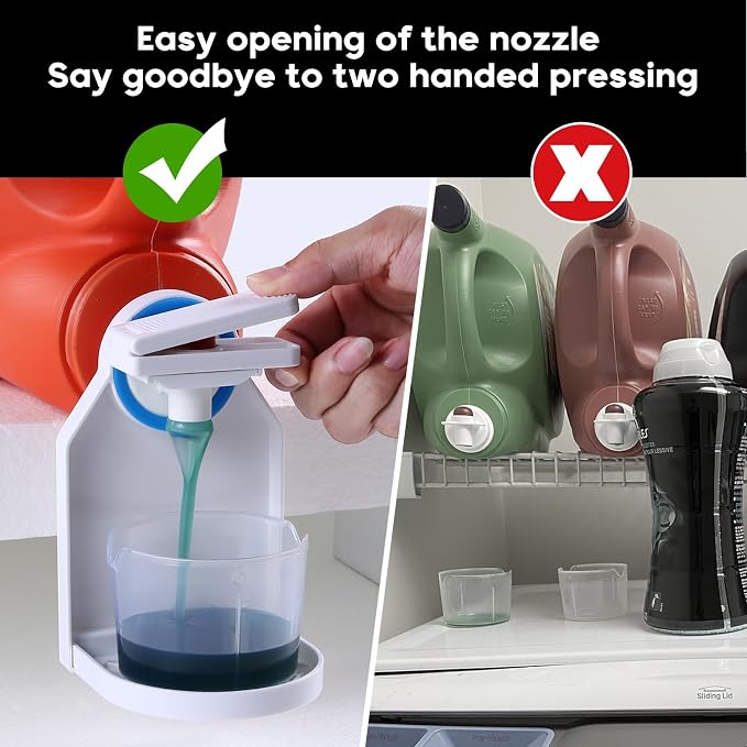 KMOUANTS Laundry Detergent Dispenser Cup Holder, Nozzle Upgraded Labor-Saving - Image 2