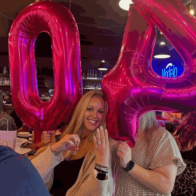 25 Balloon - Hot Pink Birthday Number Balloons, 40 Inch Party Decorations | Hot - Image 7