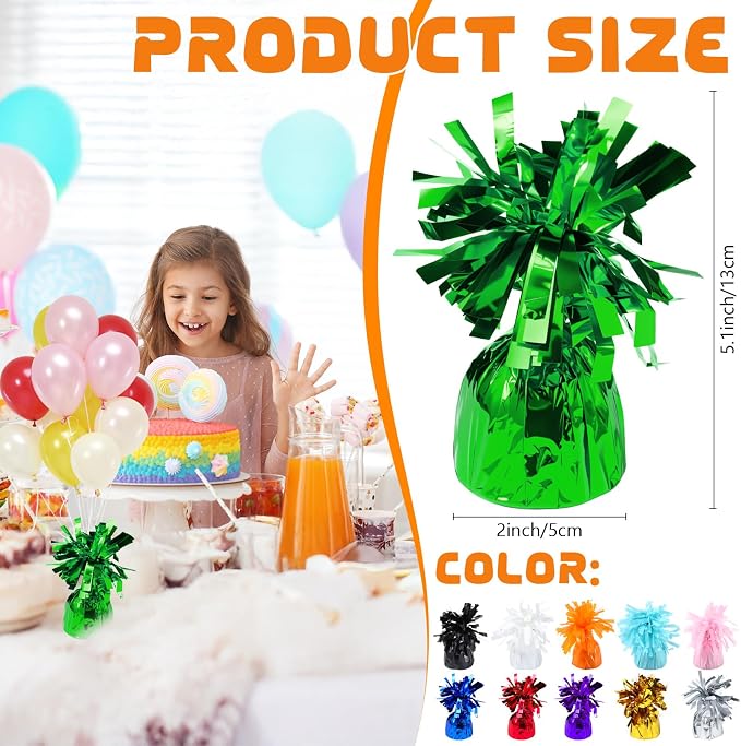 4 Pcs Green Metallic Balloon Weights Holder Anchors Balloon Holder Weights - Image 2