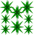 Green Star Balloons, Large Spike Balloons | 22 Inch Green Balloons, One-Piece by Adeyoo