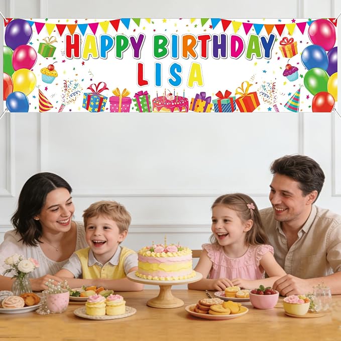 Lonfliness Personalized Birthday Banner Happy Birthday Party Decor Custom DIY - Image 4