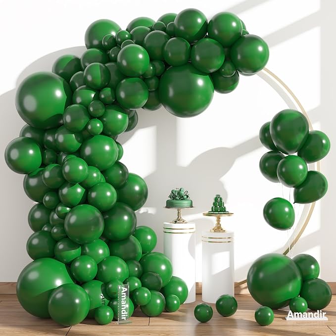 Amandir 153pcs Dark Green Balloons Arch Garland Kit Different Sizes | 18 12 10 - Image 2