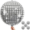 Disco Ball Balloons 32 Inch 5 Pcs 4D Ball Balloons Metallic Silver Disco Mylar by Froova