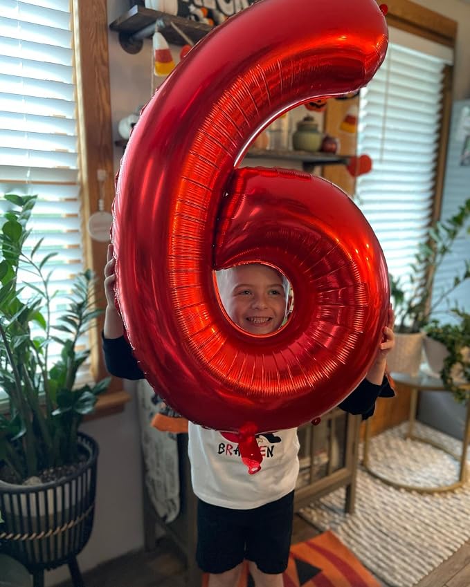19 Balloon - Red Birthday Number Balloons, 40 Inch Decorations Men Women | Red - Image 2