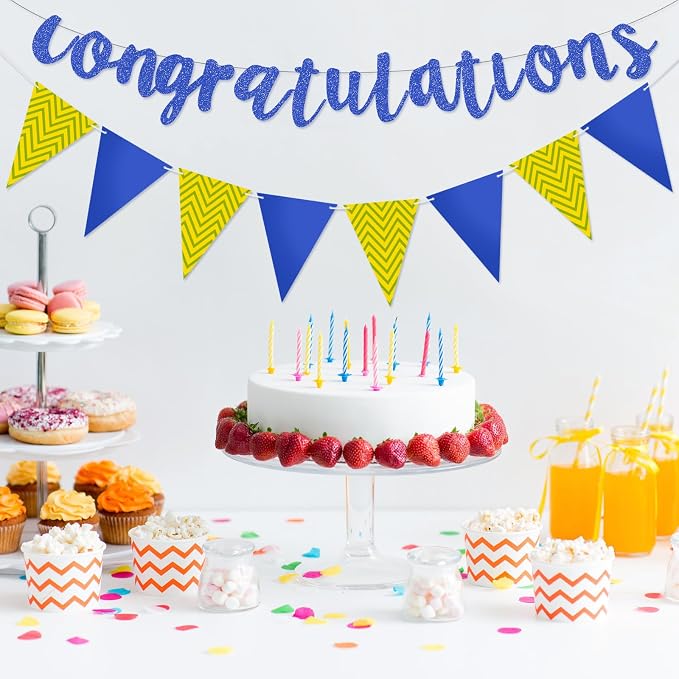 Boao Pre-Strung Congratulations Banner Sign Glitter Congratulation Banner 10 ft - Image 5