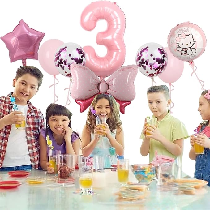 Cartoon Party Balloons, Cute Number 3 Balloon - Image 5