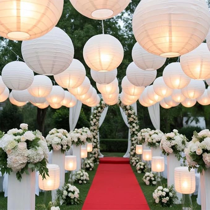 White Chinese Paper Lanterns - Image 3