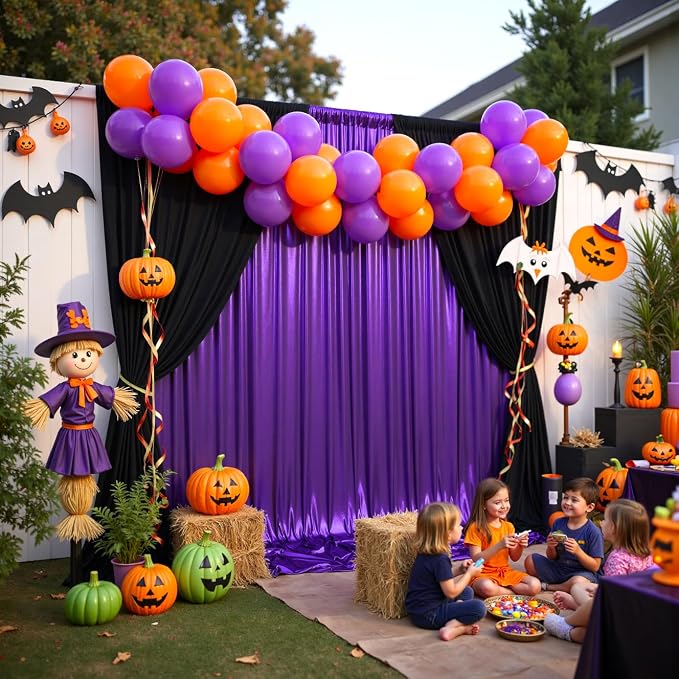 gogoparti 10x10FT Purple Sequin Backdrop Curtain - Image 7