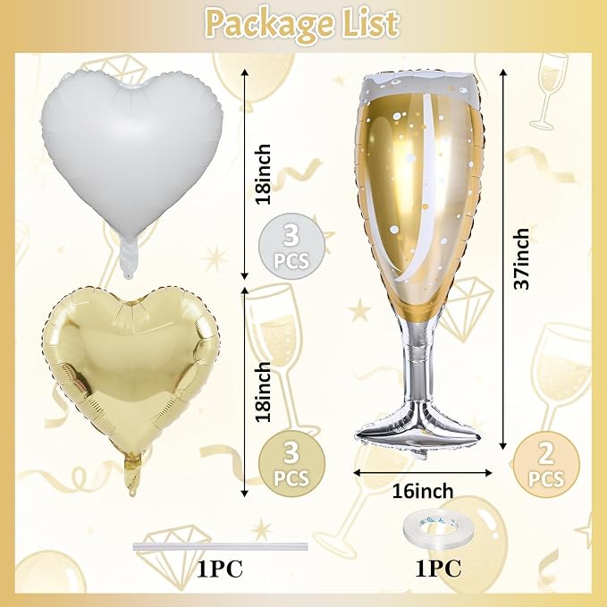 Champagne Balloons, Engagement Party Balloons - Image 3