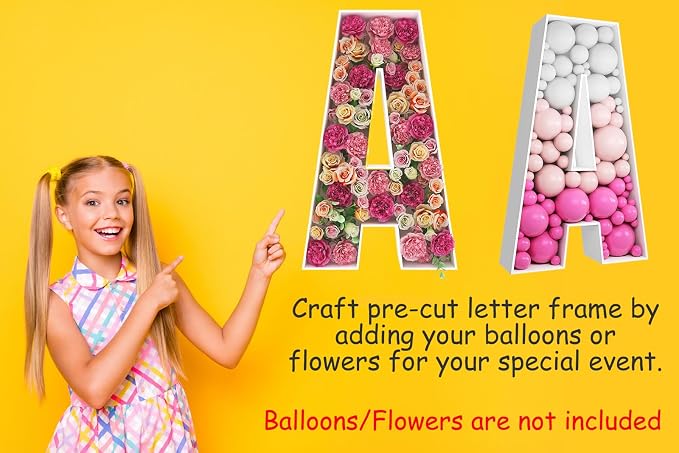 2FT Sign & Mosaic Balloon Frame Letter DIY Fillable Letters Kit - Image 5