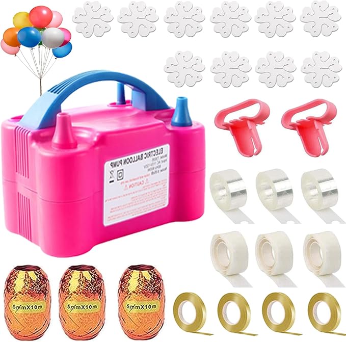 Balloon Pump Electric, 110V-120V Portable Dual Nozzle Balloon Blower by JerDorgo