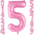 Pink Number 5 Balloon 40 Inch, Big Large Foil Helium Number Balloons, Jumbo by AIQINHU
