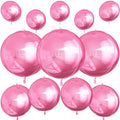 12Pcs Pink Round Foil Balloons, Metallic Pink Foil Balloon by vibzox