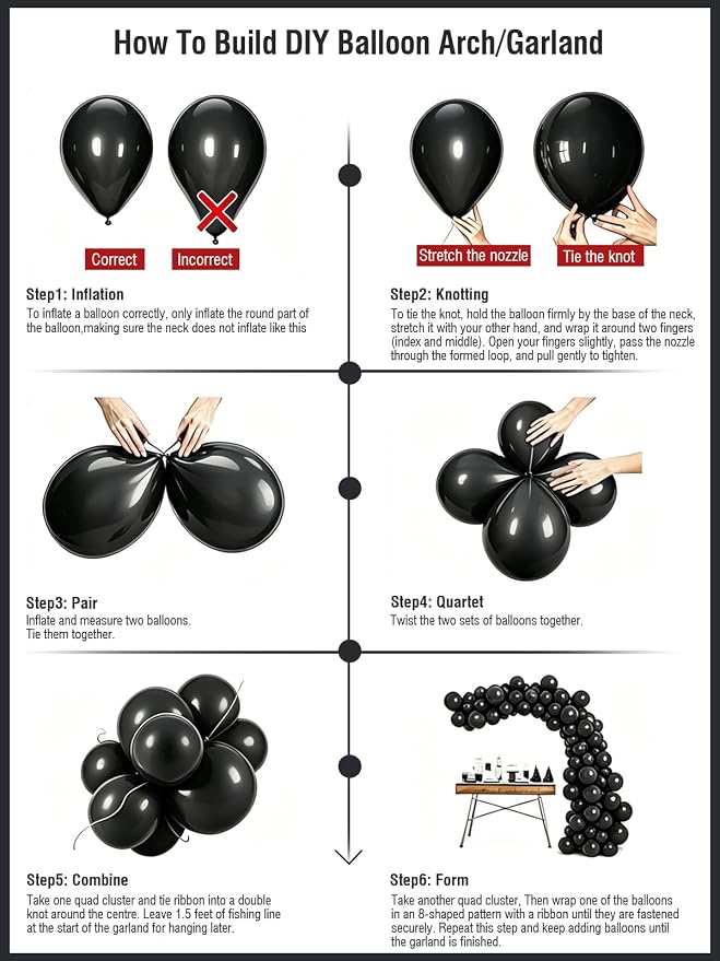 Black Balloons 12 inch 60 PCS Black Latex Balloons - Image 6