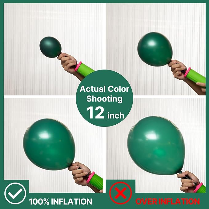 PartyWoo Pearl Dark Green Balloons 50pcs Pearl Emerald Hunter Forest Green | 12 - Image 3