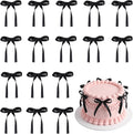 30PCS Black Ribbon Bows for Cakes Pre-Tied Bow Cake Toppers | Ready to Use Cake by NatNarr