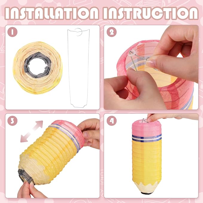 Retisee 12 Pcs Pencil Hanging Paper Lantern - Image 5