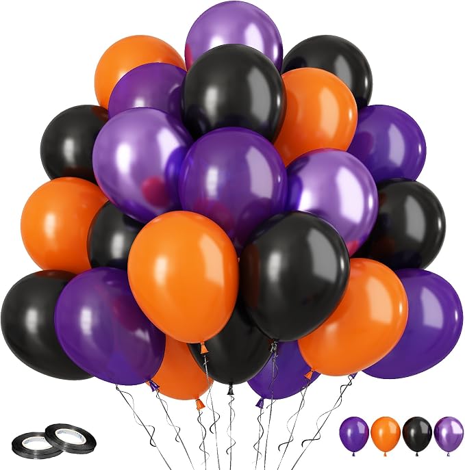 Halloween Balloons, Helium for Kids Halloween Spooky Pumpkin Birthday by FunHot
