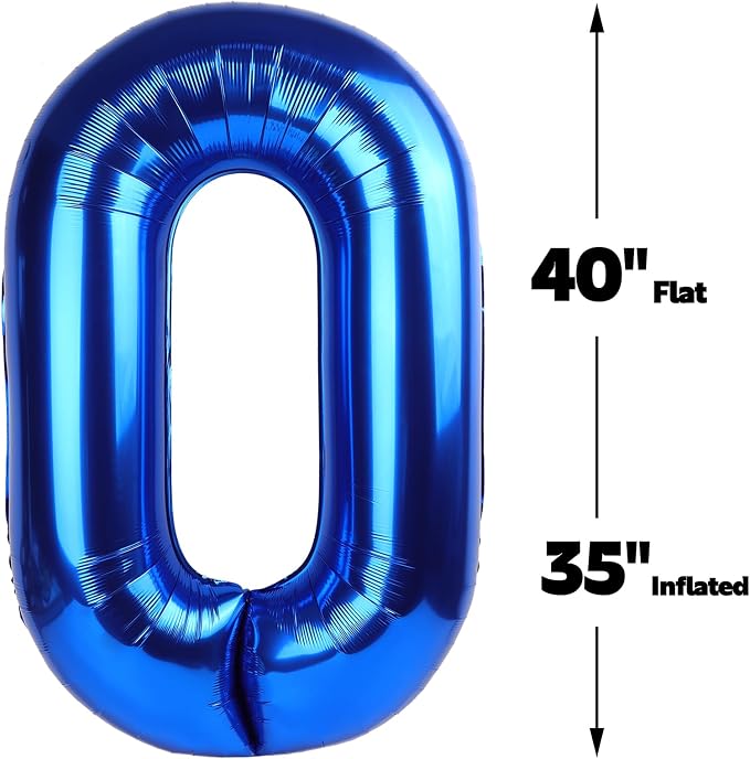 Navy blue Number 0 Balloon 40 inch, 0th Birthday Party Balloons Decorations | - Image 2