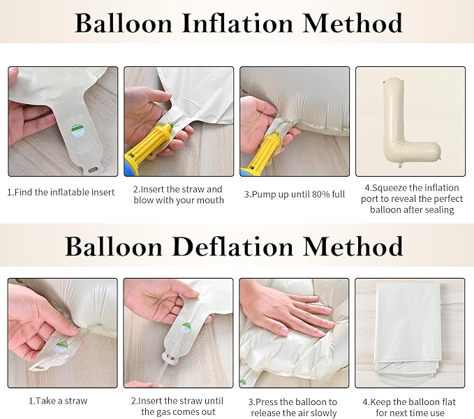 Biapian 40 Inch Giant Cream X Foil Balloons - Image 7