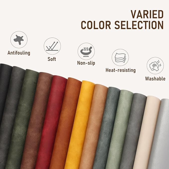 UnivoColors Placemats Round Faux Leather Placemats Set of 8-Waterproof-Wipe - Image 8
