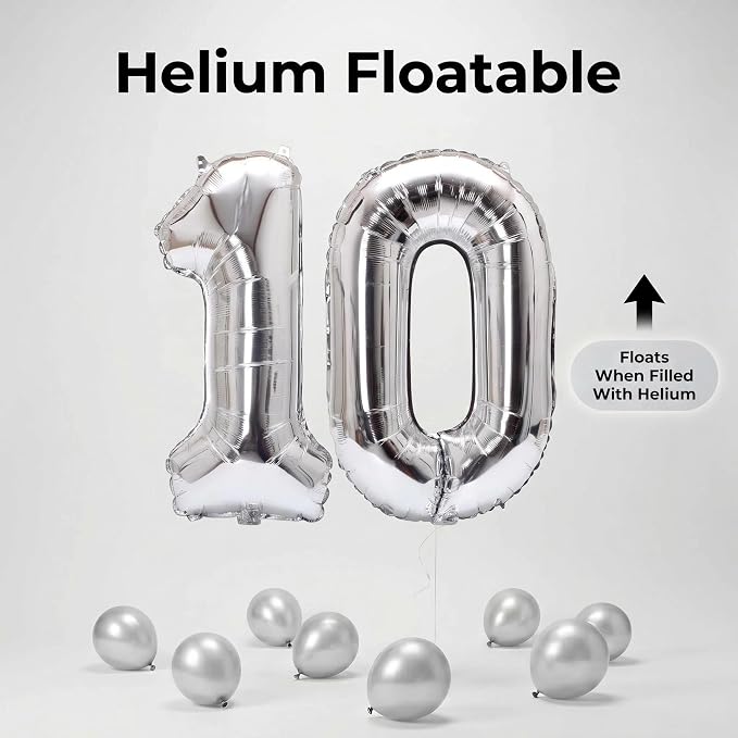 Number 10 Balloon Foil Mylar Balloons - Image 7