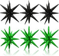 HILAVO 6PCS Black Green Star Balloons, 22Inch Huge Explosion Star Balloons by HILAVO