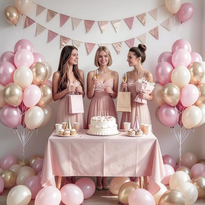 60pcs Pink and Gold Balloons 12inch - Image 6