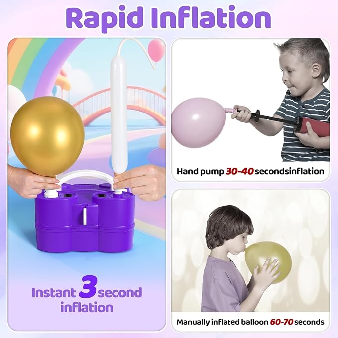 Balloon Pump Electric, 3-in-1 Portable Air Pump - Image 6