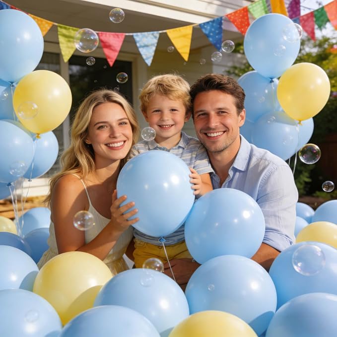 110pcs Pastel Blue Balloon 12 Inch, Pastel Blue Latex Balloons - Image 5