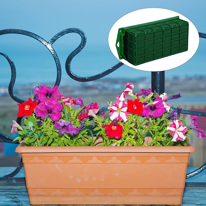 Boao 4 Pieces Floral Foam Cage Holder with Floral Foam for Fresh Flowers Cage Bowl for Table Centerpiece Flower Arrangement, Rectangle, 11.8 x 4.7 x 3.1 Inch