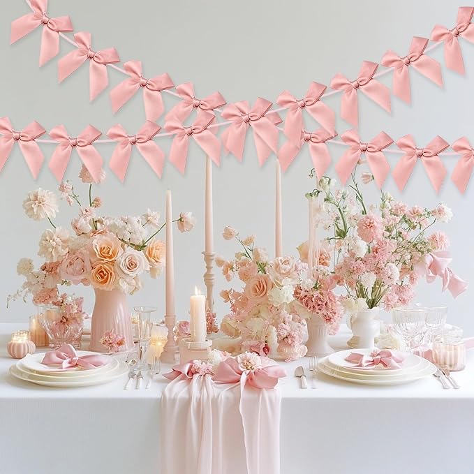2pcs Bow Garland Banner, Ribbon Bow Party Decorations - Image 7