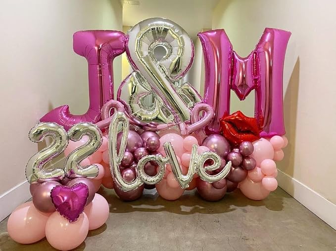 Hot Pink Letter N Balloons, N Letter Balloon 40 Inch Foil N Balloon | Hot Pink - Image 5