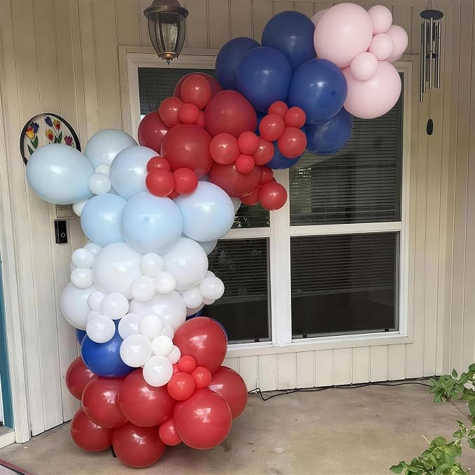 Red White and Blue Balloons 60pcs, 4th of July Patriotic Balloons Red Dark - Image 8
