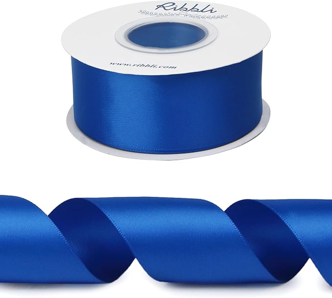 Ribbli Royal Blue Double Faced Satin Ribbon, 1-1/2” x Continuous 25 Yards - Image 2