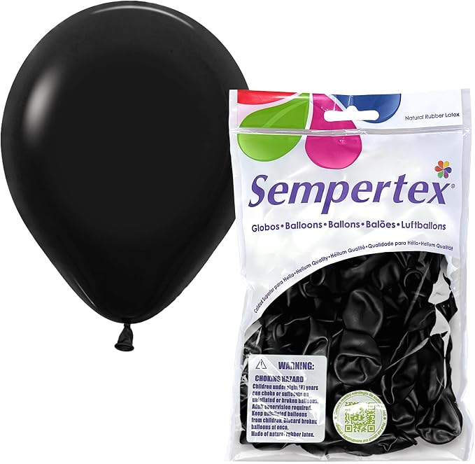Sempertex Deluxe Black Balloons, 5 Inch, Graduation, Baby Shower, Anniversary by Sempertex