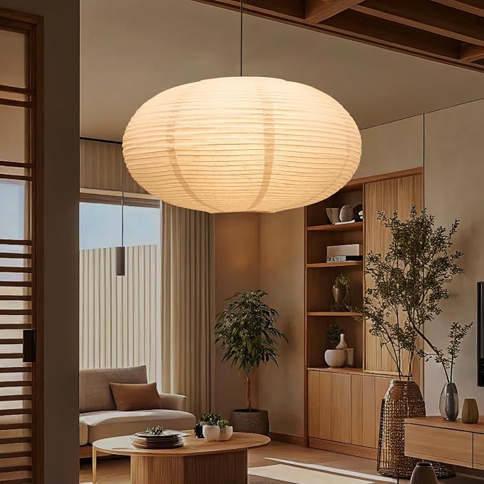 White Oval Paper Lanterns, 16.54" Large Hanging Paper Lantern Shade, 1 Pack | - Image 8