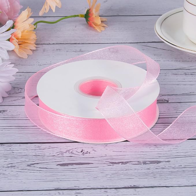 Sheer Organza Ribbon 1 Inch Chiffon Ribbons - Image 2