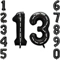 Black and White Stripes Number 13 Balloon 40 Inch, Track Road Digit Decor | by Unknown